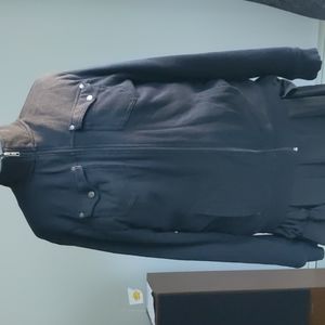 Warm Women’s black Fleece Lined Jacket Large w Pockets Unisex HELIX  L / XL